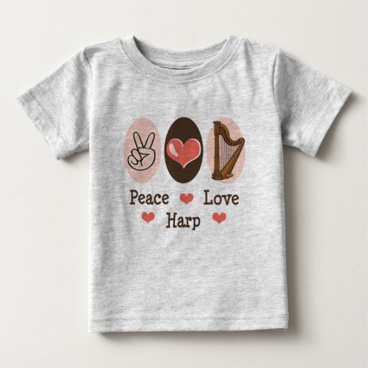 T-shirt Pour Bébé Peace Love Harp Baby Romper (Devant)
