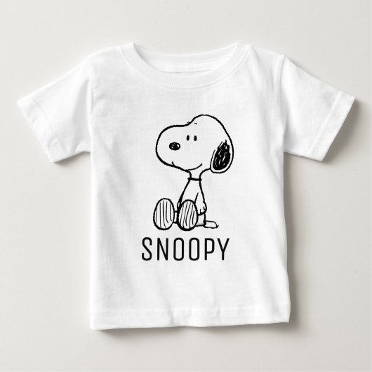T-shirt Pour Bébé PEANUTS | Snoopy on Black White Comics (Devant)