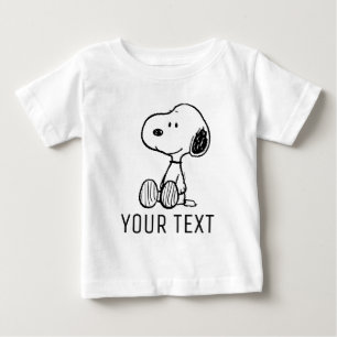 T-shirt Pour Bébé PEANUTS Snoopy sur bandes dessinées Noir Blanc