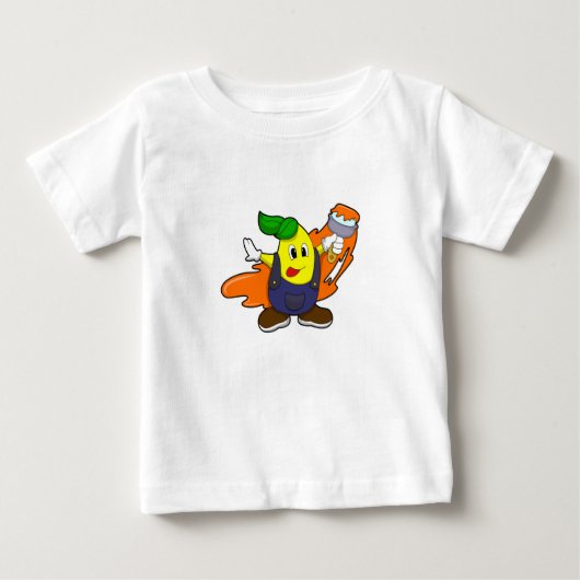 T-shirt Pour Bébé Pear as Painer with Paint brush (Devant)
