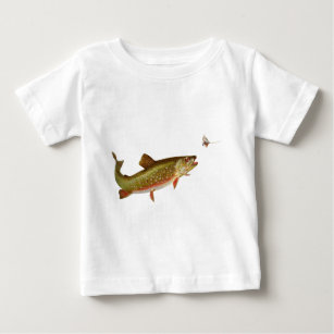 T-shirt Pour Bébé Pêche vintage à la truite arc-en-ciel
