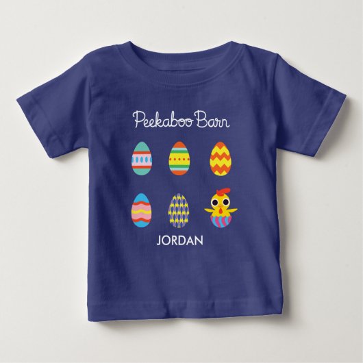 T-shirt Pour Bébé Peekaboo Grange Pâques | OEufs de Pâques (Devant)