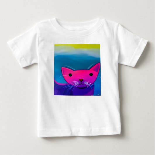 T-shirt Pour Bébé Peindre Mon Kitty (Devant)