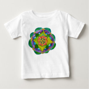 T-Shirt pour bébé peint Mandala, blanc