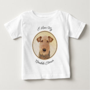T-shirt Pour Bébé Peinture Airedale Terrier - Cute Original Art