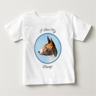 T-shirt Pour Bébé Peinture Basenji - Belle Art Original