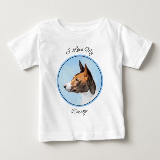 T-shirt Pour Bébé Peinture Basenji - Belle Art Original (Devant)