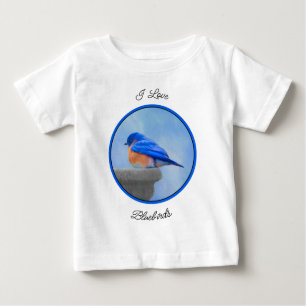 T-shirt Pour Bébé Peinture Bluebird - Art original pour oiseaux
