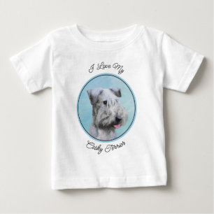 T-shirt Pour Bébé Peinture Cesky Terrier - Cute Original Chien Art