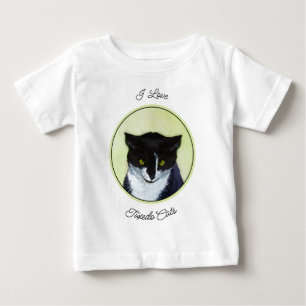 T-shirt Pour Bébé Peinture de chat smoking - Jolie œuvre d'art origi