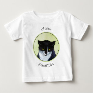 T-shirt Pour Bébé Peinture de chat Tuxedo - Cute Original Cat Art