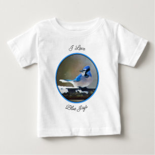 T-shirt Pour Bébé Peinture de Geai Bleu - Art Original d'Oiseaux