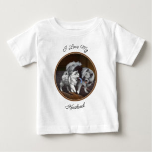 T-shirt Pour Bébé Peinture de jeu Keeshond - Art de chien original m