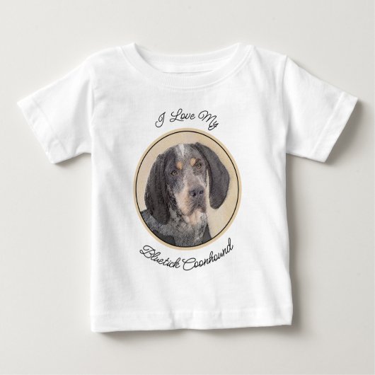 T-shirt Pour Bébé Peinture de linge bluetick - mignon chien original (Devant)