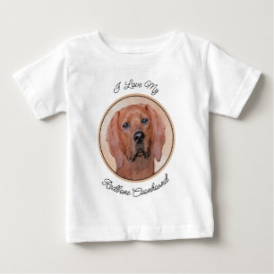 T-shirt Pour Bébé Peinture de Redbone Coonhound - Art original de ch