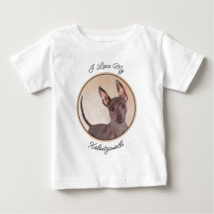T-shirt Pour Bébé Peinture de Xoloitzcuintli - Art de chien original