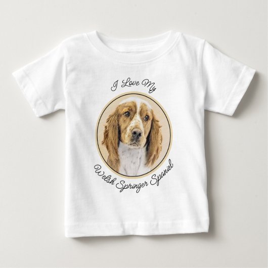 T-shirt Pour Bébé Peinture d'espagnol Welsh Springer - Art original (Devant)