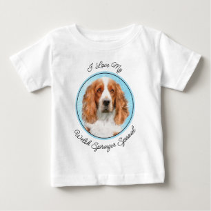 T-shirt Pour Bébé Peinture d'espagnol Welsh Springer - Art original 