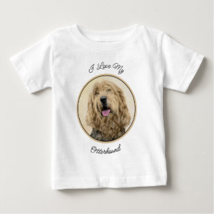 T-shirt Pour Bébé Peinture d'Otterhound - Joli art original de chien