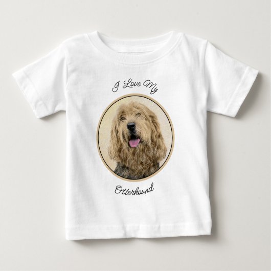 T-shirt Pour Bébé Peinture d'Otterhound - Joli art original de chien (Devant)