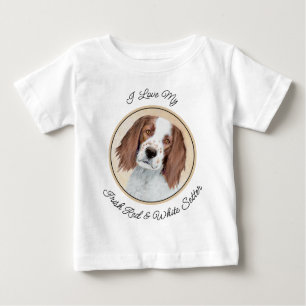 T-shirt Pour Bébé Peinture en Setter rouge et blanc irlandais - Art
