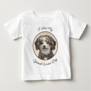 T-shirt Pour Bébé Peinture espagnole de chien d'eau - jolie art orig