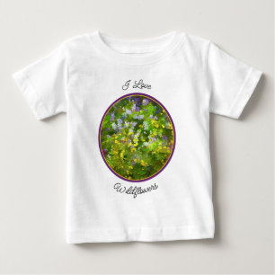 T-shirt Pour Bébé Peinture fleur sauvage Impasto - Art Fleur Origina