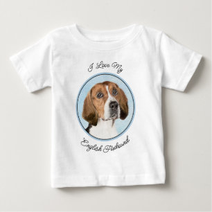 T-shirt Pour Bébé Peinture Foxhound en anglais - Joli art original c