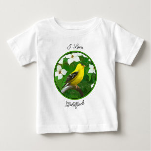 T-shirt Pour Bébé Peinture Goldfinch - Cute Original Chien Art