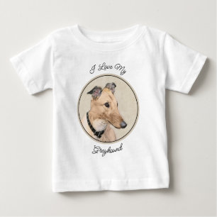 T-shirt Pour Bébé Peinture Greyhound - Cute Original Chien Art