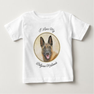T-shirt Pour Bébé Peinture Malinoise belge - Cute Original Chien Art