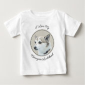 T-shirt Pour Bébé Peinture norvégienne Lundehund - Art original chie (Devant)