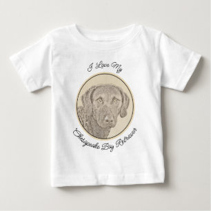 T-shirt Pour Bébé Peinture originale de chien par Retriever de Chesa