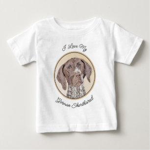 T-shirt Pour Bébé Peinture pointeur germanique à pois court - Chien 