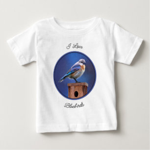 T-shirt Pour Bébé Peinture pour oiseaux bleus (femelle) - Art origin