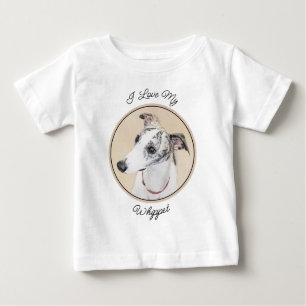 T-shirt Pour Bébé Peinture Whippet - Jolie art original chien