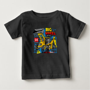 T-shirt Pour Bébé Pelle rétrocaveuse à grande roue Équipement lourd