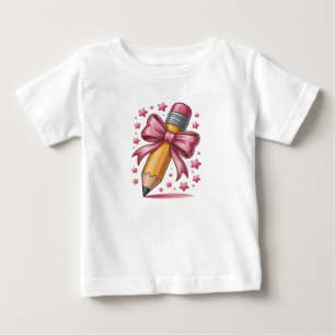 T-shirt Pour Bébé Pencil Coquette Bow Enseignant Appréciation School
