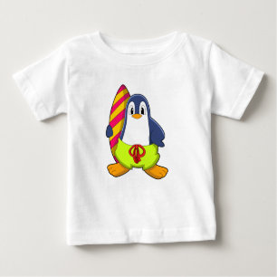 T-shirt Pour Bébé Penguin comme surfer avec Surfer