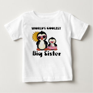 T-shirt Pour Bébé Penguin Coolest Big Sister