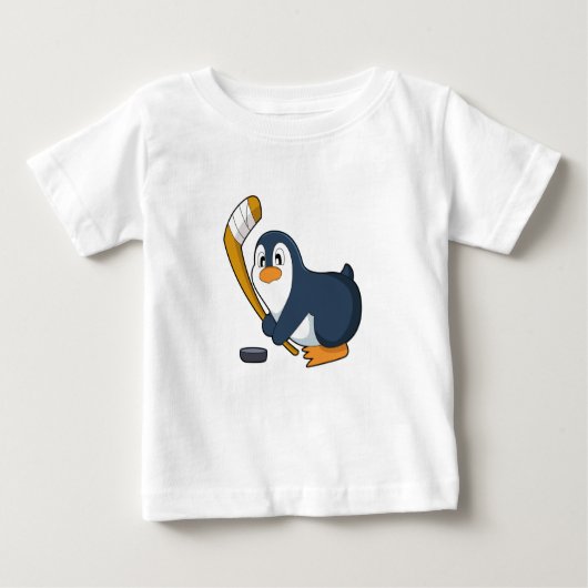 T-shirt Pour Bébé Penguin Hockey sur glace bâton de hockey sur glace (Devant)