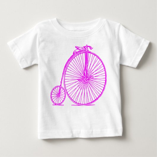 T-shirt Pour Bébé Penny Farthing - Magenta (Devant)