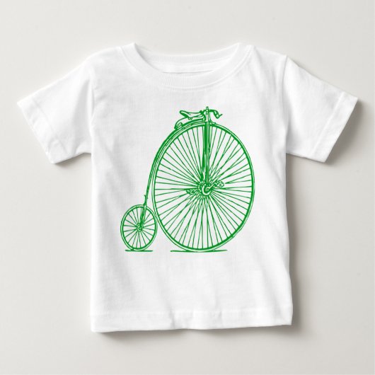 T-shirt Pour Bébé Penny Farthing - Vert d'herbe (Devant)