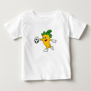 T-shirt Pour Bébé Pepper Vegan comme joueur de football avec Soccer.