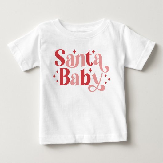 T-shirt Pour Bébé Père Noël Baby - Typographie de Noël rétro (Devant)
