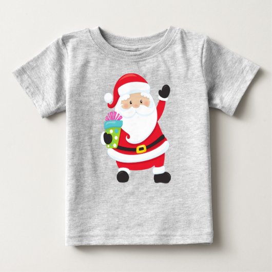 T-shirt Pour Bébé Père Noël, Cadeaux, Cadeaux, Noël, Noël, Noël (Devant)
