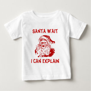 T-shirt Pour Bébé Père Noël de Noël rouge drôle attends je peux expl