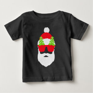 T-shirt Pour Bébé Père Noël drôle avec des lunettes de soleil de Noë