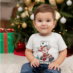 T-shirt Pour Bébé Père Noël en course Humour de Noël Vacances Drôle