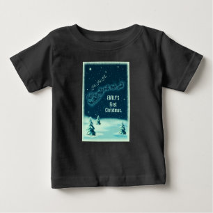 T-shirt Pour Bébé Père Noël et ses Reindeds Premier Noël